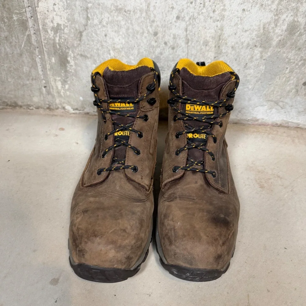 DeWALT Prolite Brown Leather Steel Toe Work Boots Mens 13M DXWP10008 EH